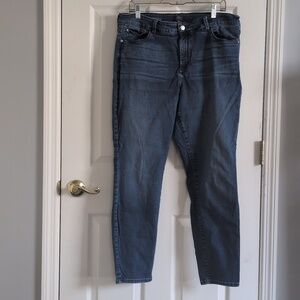 NYDJ Women's Alina Ankle Crop Jeans in Slightly Distressed Blue Wash 16W